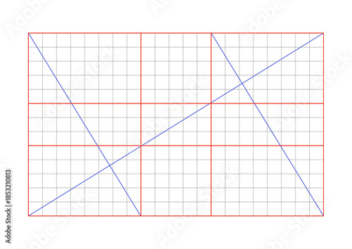 Colorful Lines Diagonal Geometric Grid Blueprint Structure on a Transparent Background.