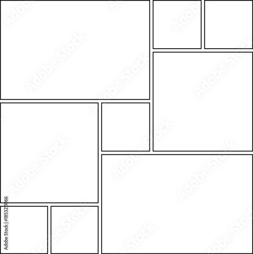 Simple Asymmetrical Modern Grid Composition Layout Structure for Design.