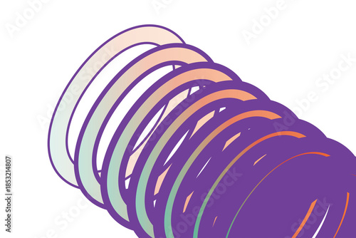 Cuadro en lienzo 3d render of a colorful red and yellow spiral cable design featuring a round rub