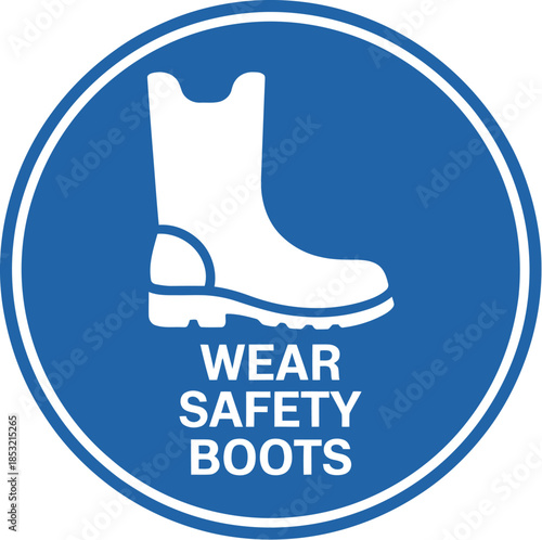 Mandatory safety boots sign for workplace protection