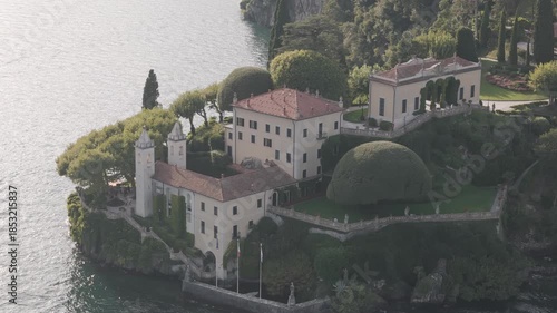 view of the villa on lake como , italy , villa del balbianello