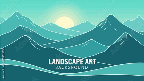 Stunning mountain landscape with sunset background