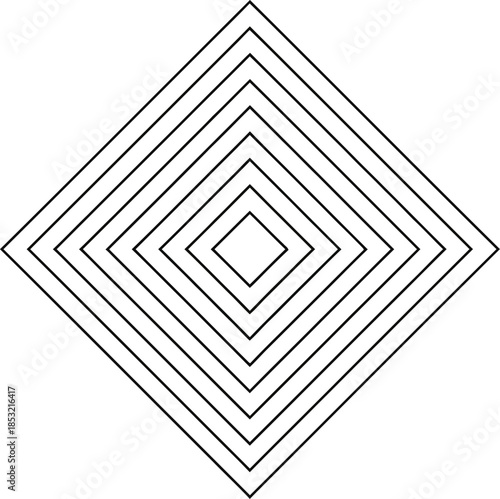 Geometric pattern with concentric diamond shapes