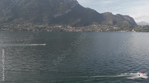 boats on the lake como , italy
