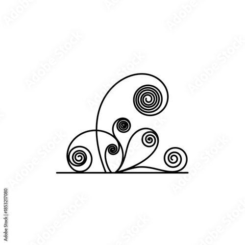 Abstract paper quilling design with swirling shapes and lines  