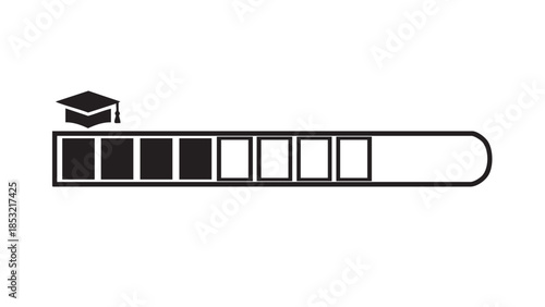 Education Progress Bar with Graduation Cap indicating