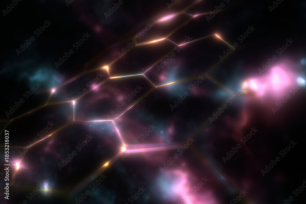 Obraz premium abstract space background with honeycombs