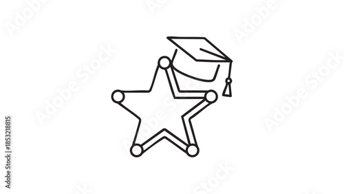 Graduation Cap on a Star Symbolizing Academic Excellence and Achievement Keywords: graduation
