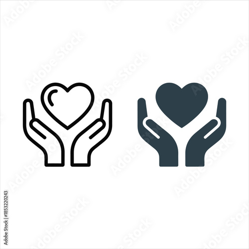 Two supportive hands cradling a heart symbol representing kindness and emotional wellbeing in blue hues