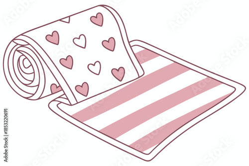 throw blanket pattern with mini hearts and stripes