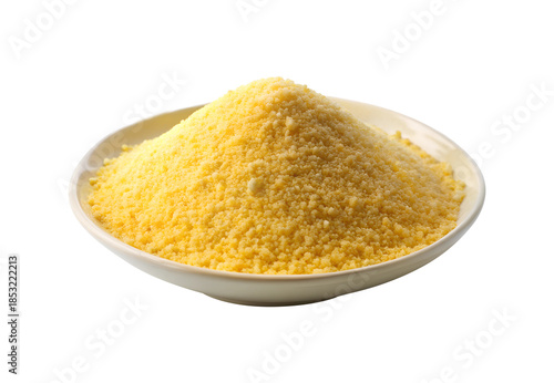 Cornmeal in a bowl isolated on transparent background