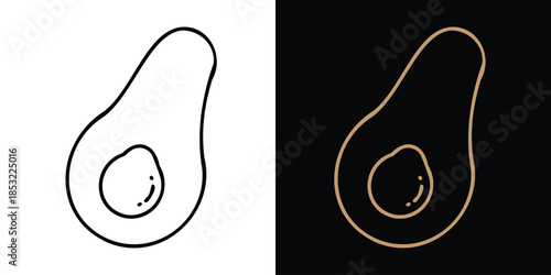 Avocado Line Icon – Healthy Food Symbol