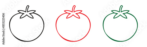 Tomato Line Icon – Fresh Vegetable Symbol