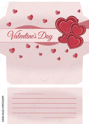 Valentine's Day romantic envelope