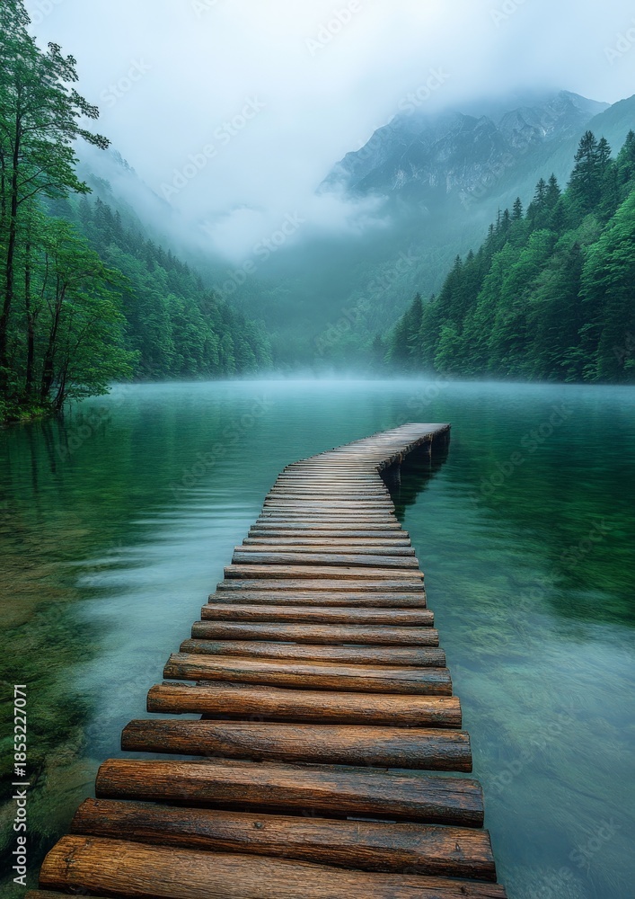 Fototapeta premium wooden pier in the lake