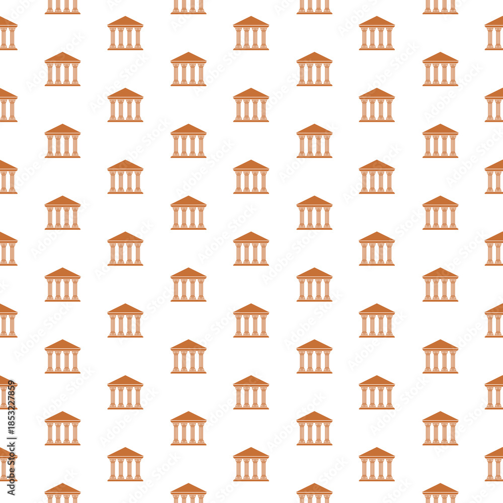 Naklejka premium Bank or Government building seamless pattern isolated on white background