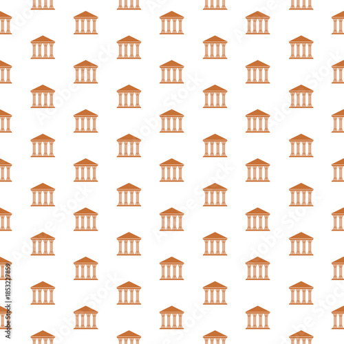 Bank or Government building seamless pattern isolated on white background