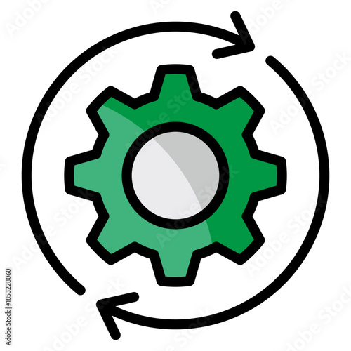 Automation Gear Icon Element For Design