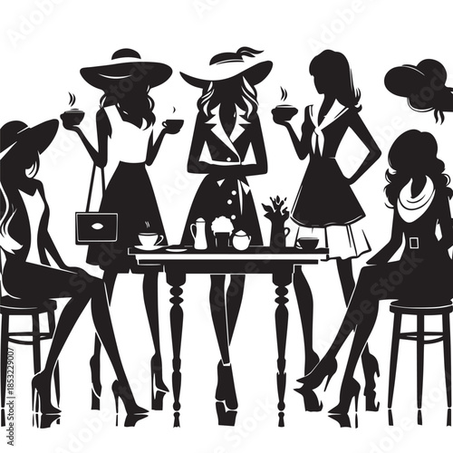 giirls silhouette sitting at cafe