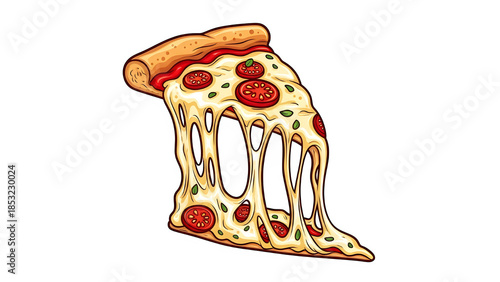 pizza slice with melted cheese, tomatoes clip art preview