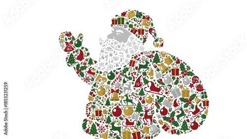 Colorful santa claus illustration representing christmas joy festive celebration holiday tradition and cheerful seasonal character