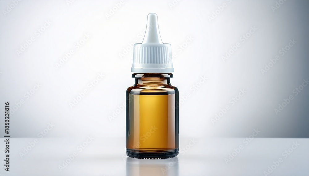 Fototapeta premium A Small Bottle Of Eye Drops On A White Background