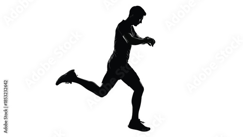 Running man silhouette representing speed determination endurance and active fitness lifestyle concept