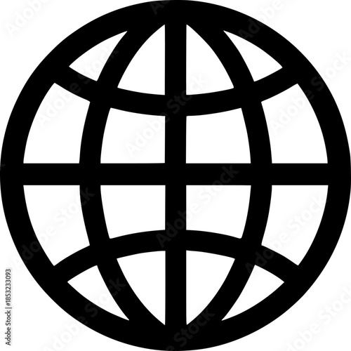 Global Network: A stark, minimalist representation of the world, rendered in bold lines, symbolizing interconnectedness, communication, and the expanse of information