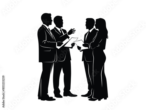 Business professionals in a meeting discussion