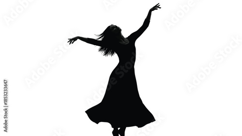 Dancing woman silhouette representing freedom grace expression joy and artistic movement lifestyle concept
