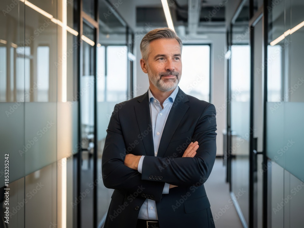 Fototapeta premium Confident businessman in modern office