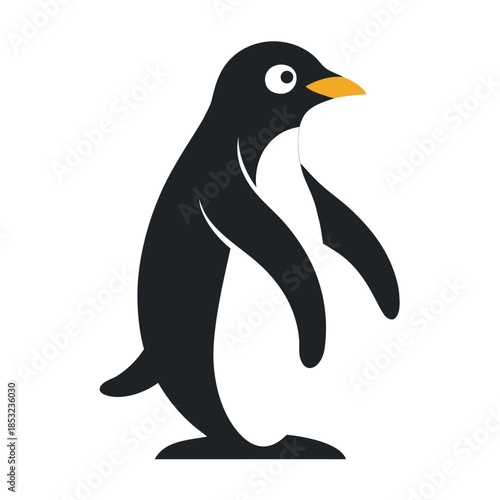 Penguin Animal Bird Flat Vector Illustration on White Background