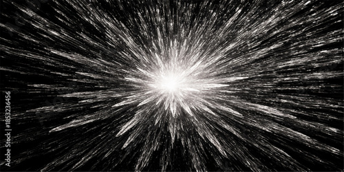 A vibrant explosion of blue fractal fireworks bursts across the dark night sky, creating a textured motion blur of light and color in this artistic celebration wallpaper design