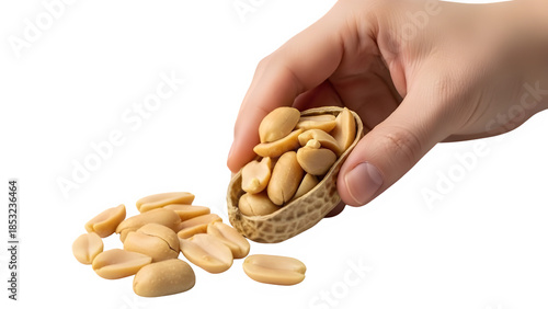 Roasted peanuts isolated on PNG background.