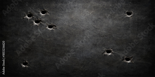 A dark and dirty vintage grunge metal background features an old rusty textured surface with a rough gray stone pattern on a weathered concrete wall