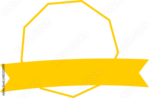 yellow sign on a white background. Simple Yellow Badge Design with Banner
