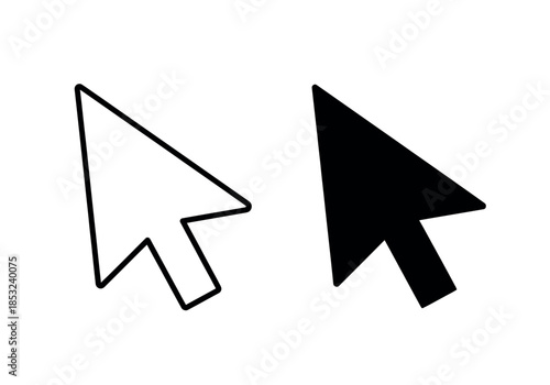 two arrow cursors presented in a contrasting black and white style high quality