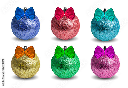 a bright round ball and a colorful bow