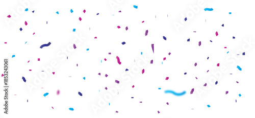 Colorful Confetti pieces scattered Shower Over White Background For Celebration, Party, And Festive Moments.