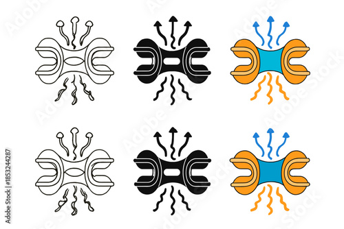 Nuclear Gateway Fusion. Artistic interpretation of nuclear pore as gateway of information, combining organic curves and