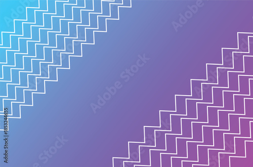 Geometric Gradient Background With Dashed Lines And Zigzag Borders For Modern Design