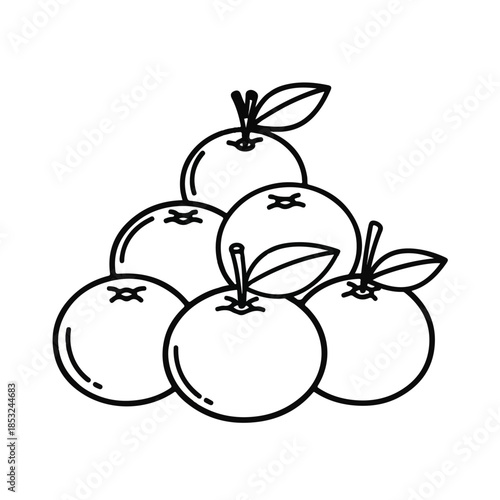 A pyramid of apples with leaves illustrated in vector graphics