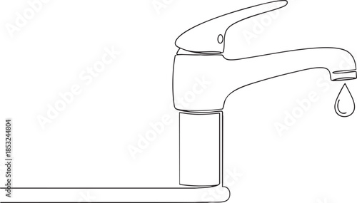 Leaking faucet with single water drop