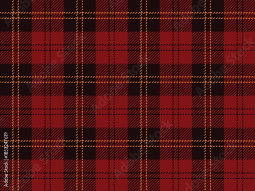 Christmas tartan plaid seamless pattern, green red and bold yellow new year holiday check seamless background. Suitable for party decorations, textile prints