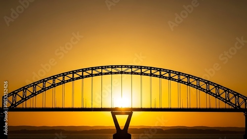 Sunset over bridge silhouette landscape nature scene