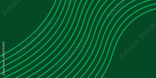 Farm green banner, organic abstract background with fields. Wavy green stripes, natural organic products. Ecological background. modern