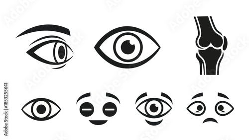 Medical icons eye and skeletal symbols for healthcare and science