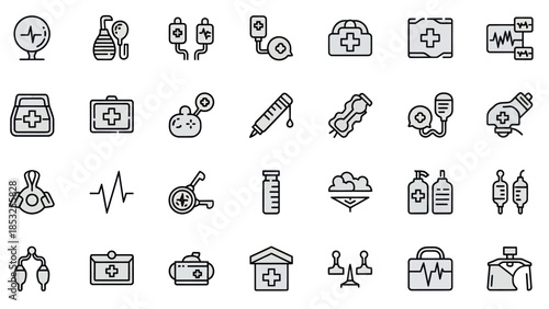 Medical icons healthcare symbols and diagnostic elements vector set