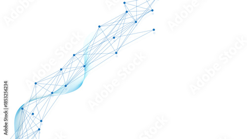 Abstract tech network connection dots. Digital technology and big data analysis background. White background with plexus lines. abstract blue background