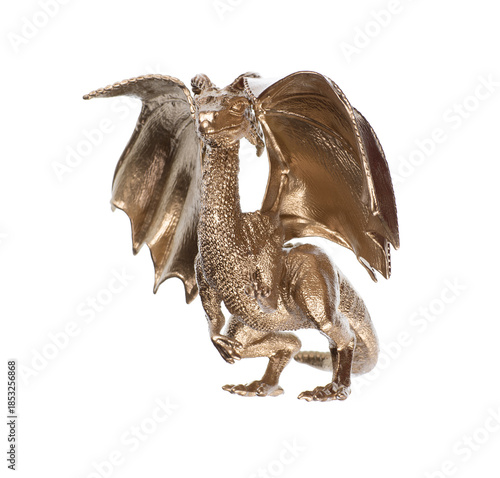 Golden fairy dragon isolated on white background